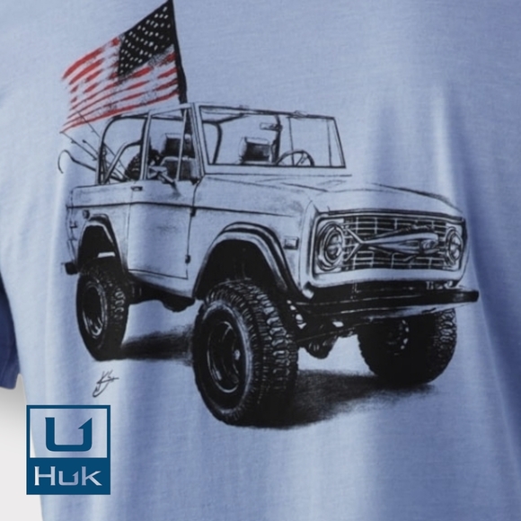 Huk Men's Beach Fishin' Short Sleeve Tee Quick-Dry Performance Fishing Shirt - Picture 3 of 4